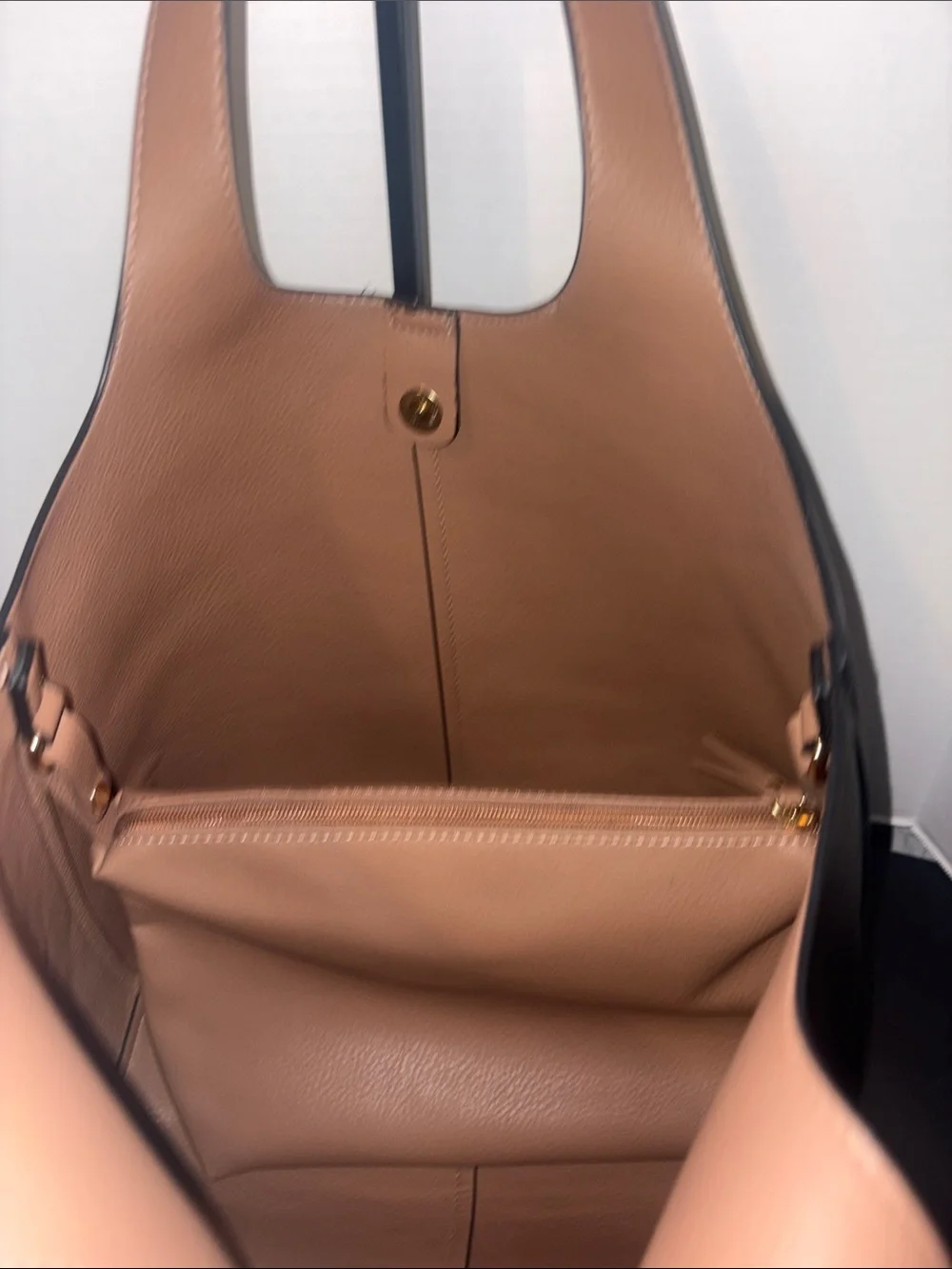 Madison West Black Leather Satchel Tote